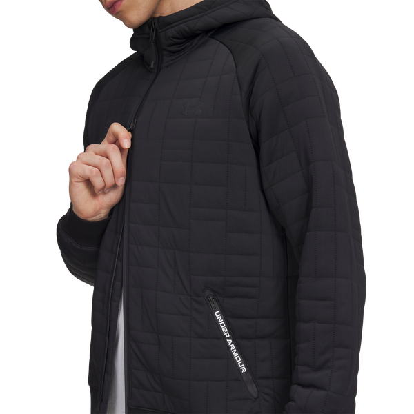 Under Armour Unstoppable Fleece Texture F/Z - Men's - Black/Black - Image 3