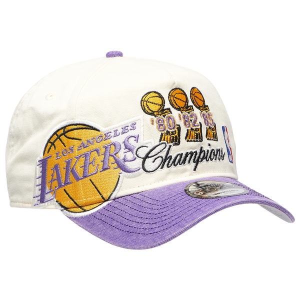 New Era Lakers 940 A Frame HWC Trophy Cap - Adult - White/Black - Image 3