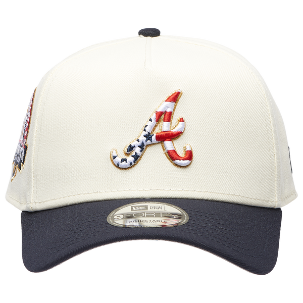New Era Braves 940 A Frame American Stars Cap - Adult - White/Navy - Image 2