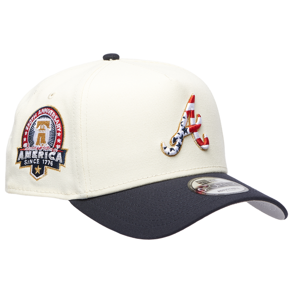New Era Braves 940 A Frame American Stars Cap - Adult - White/Navy - Image 3