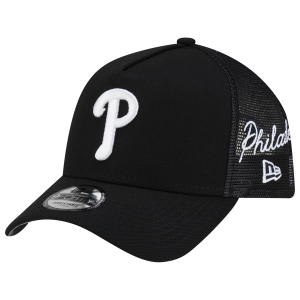 New Era Phillies 940AF Script Trucker Cap - Adult - Black