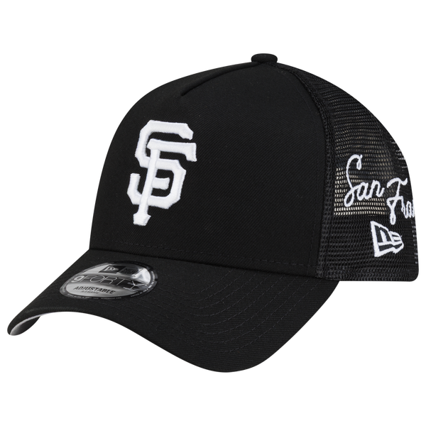 New Era Giants 940AF Script Trucker Cap - Adult - Black