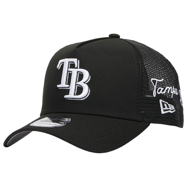 New Era Rays 940AF Script Trucker Cap - Adult - Black