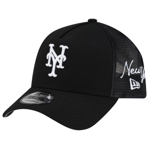 New Era Mets 940AF Script Trucker Cap - Adult - Black