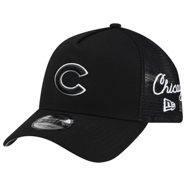 New Era Cubs 940AF Script Trucker Cap - Adult - Black