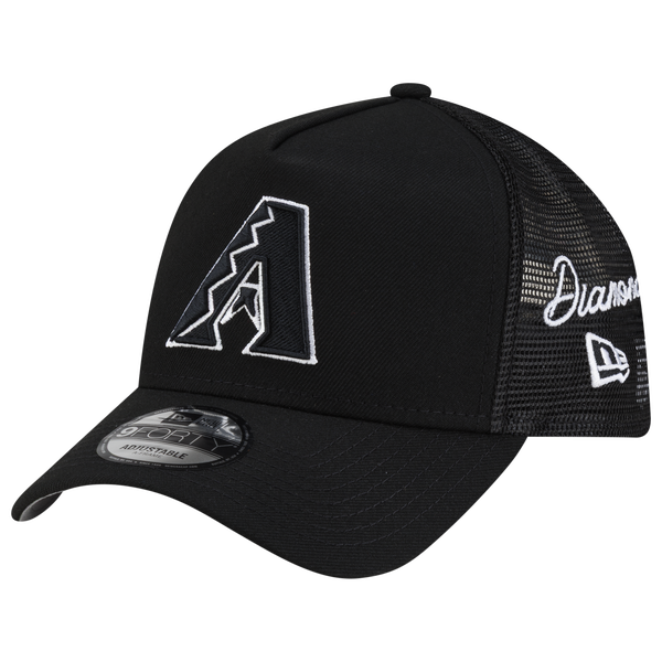 New Era Diamondbacks 940AF Script Trucker Cap - Adult - Black