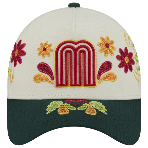 New Era Mexico 9FORTY A-Frame Heritage Cap - Adult - White/Green - Image 2