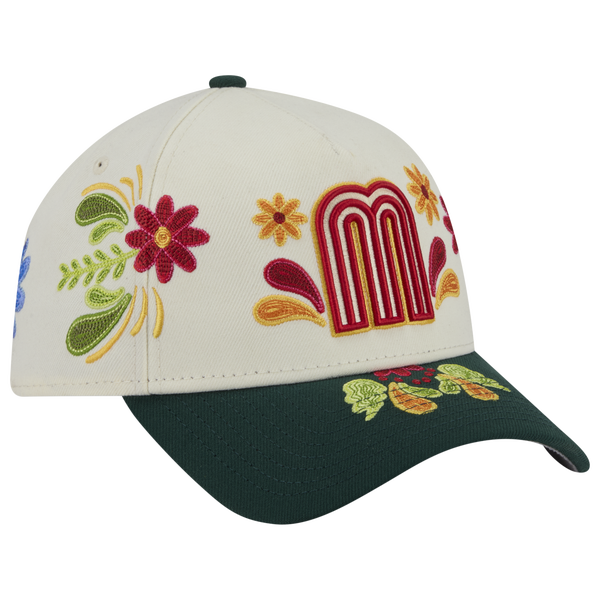 New Era Mexico 9FORTY A-Frame Heritage Cap - Adult - White/Green - Image 3
