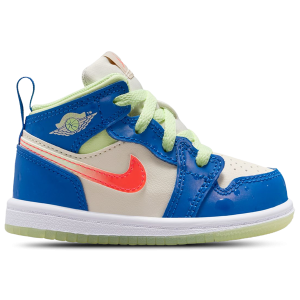 Jordan AJ 1 Mid SE - Boys' Toddler - Blue/Tan/Volt