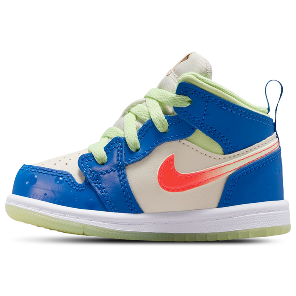 Jordan AJ 1 Mid SE - Boys' Toddler - Blue/Tan/Volt - Image 2