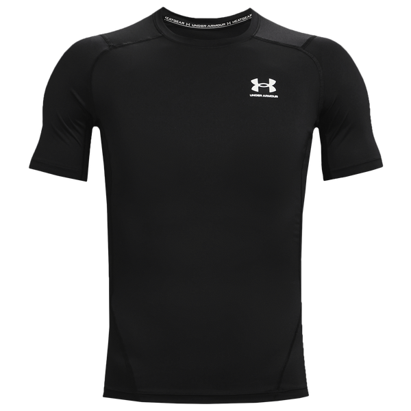 Under Armour HeatGear Compression S/S T-Shirt - Men's - White/Black - Image 2