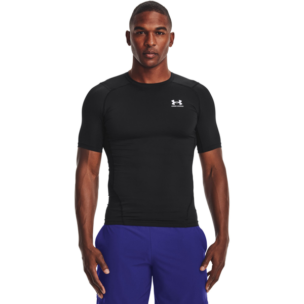 Under Armour HeatGear Compression S/S T-Shirt - Men's - White/Black - Image 4