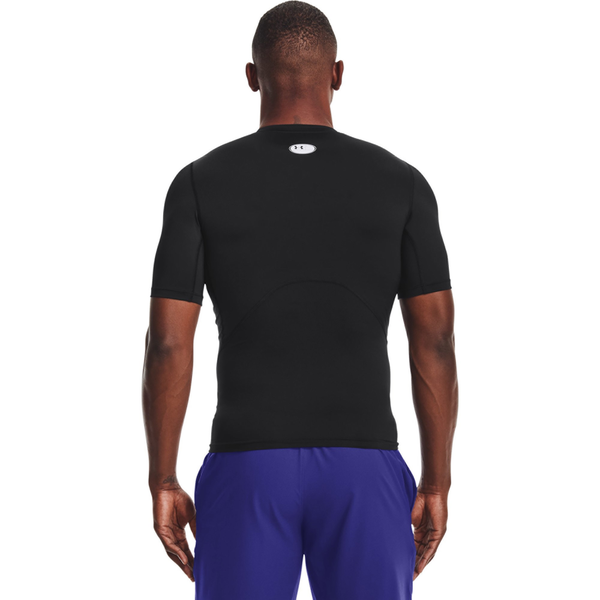 Under Armour HeatGear Compression S/S T-Shirt - Men's - White/Black - Image 5