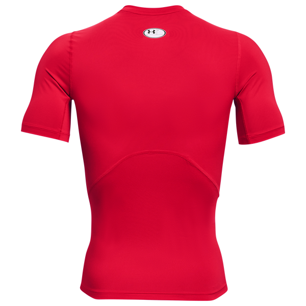 Under Armour HeatGear Compression S/S T-Shirt - Men's - White/Red - Image 3