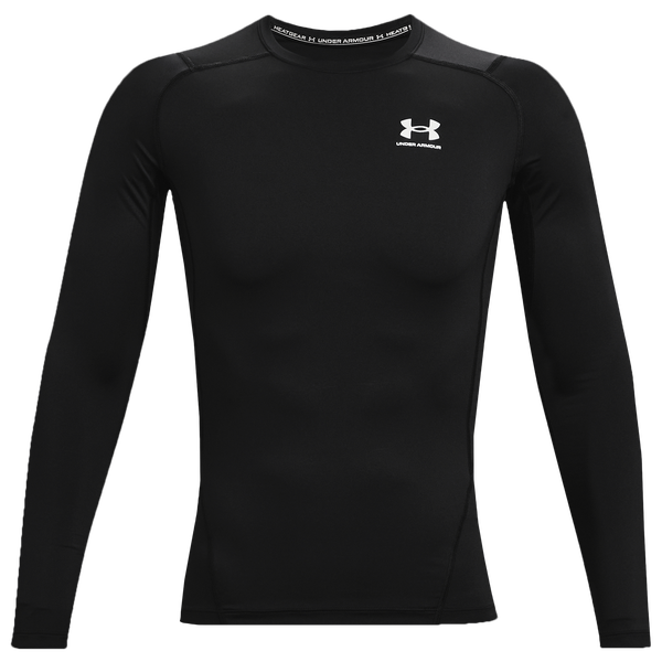 Under Armour HeatGear Armour Comp L/S T-Shirt - Men's - White/Black - Image 2