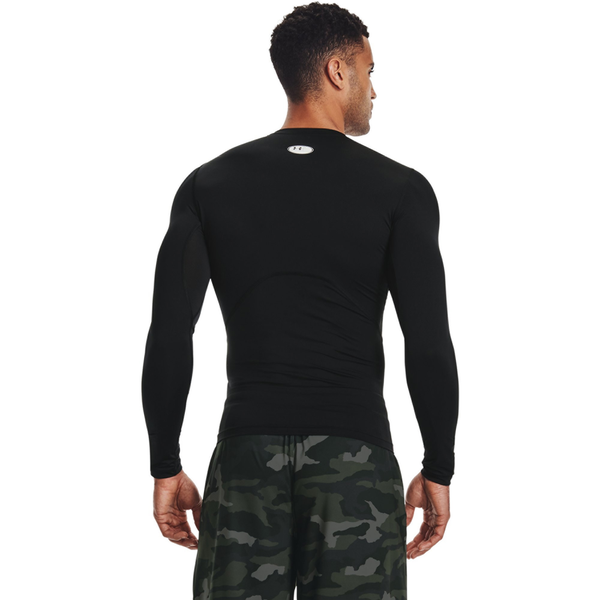 Under Armour HeatGear Armour Comp L/S T-Shirt - Men's - White/Black - Image 5