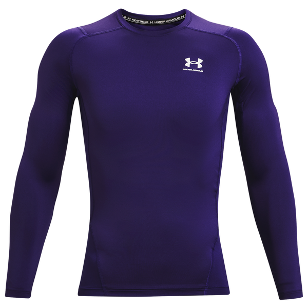 Under Armour HeatGear Armour Comp L/S T-Shirt - Men's - Purple/White - Image 2