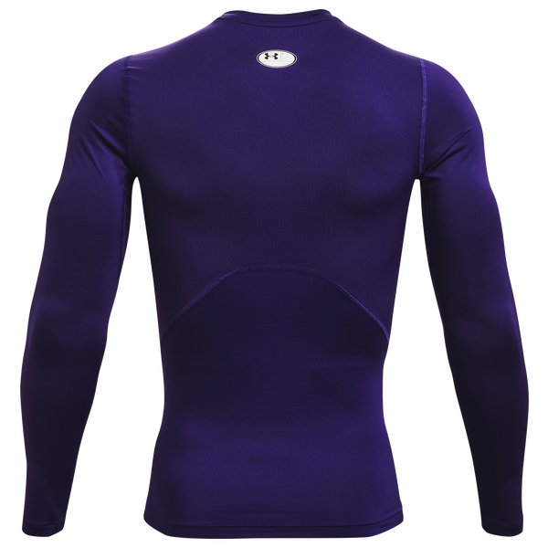 Under Armour HeatGear Armour Comp L/S T-Shirt - Men's - Purple/White - Image 3