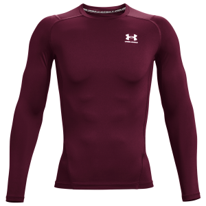 Under Armour HeatGear Armour Comp L/S T-Shirt - Men's - Maroon/White