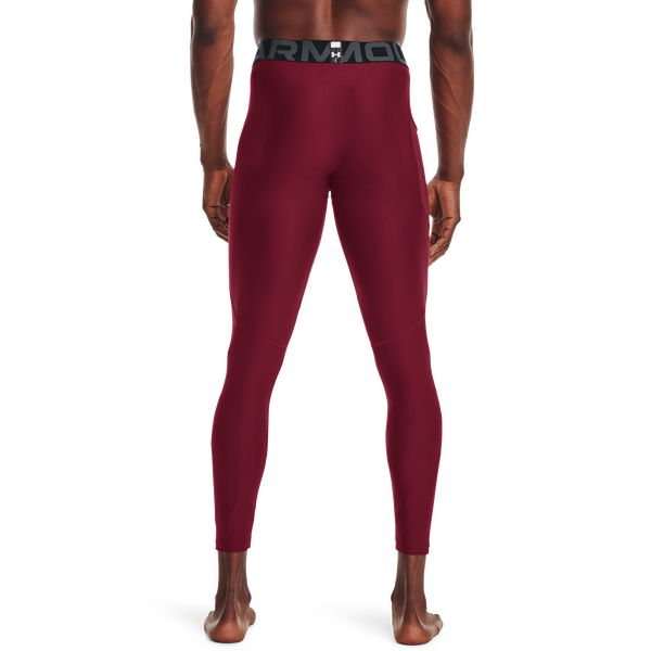 Under Armour HG Armour 2.0 Compression Tights - Men's - Cardinal/White - Image 2