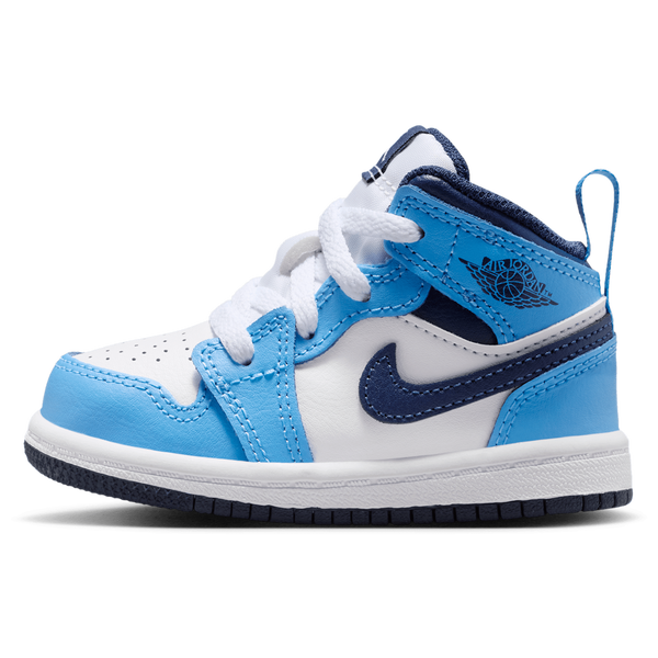 Jordan AJ 1 Mid - Boys' Toddler - Blue/Navy/White - Image 2