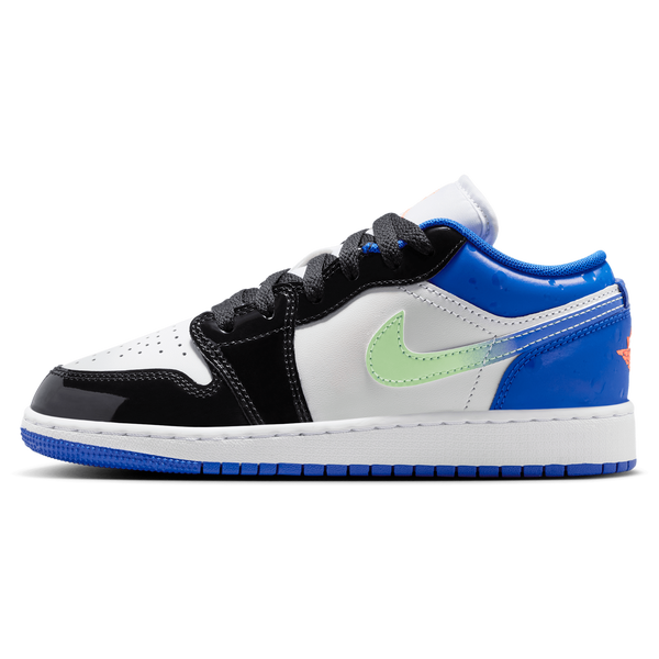 Jordan AJ 1 Low SE - Boys' Grade School - Orange/White/Blue - Image 2