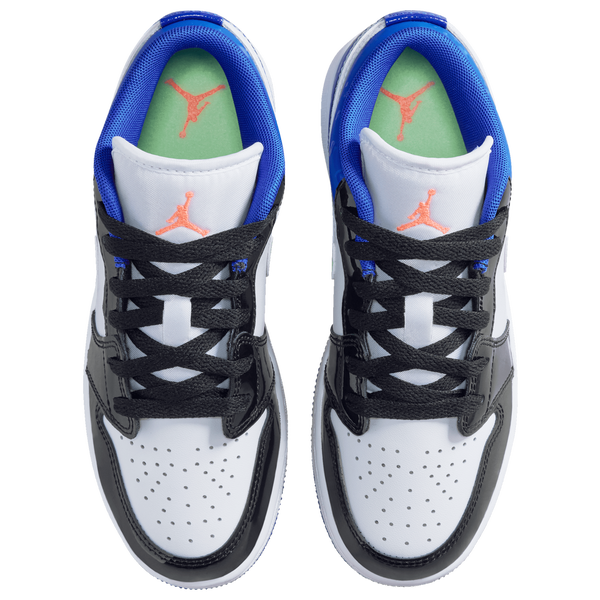 Jordan AJ 1 Low SE - Boys' Grade School - Orange/White/Blue - Image 4