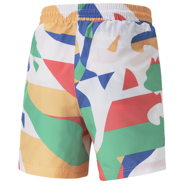 PUMA Worldwide AOP 6 Woven Shorts - Men's - White/Multi - Image 3