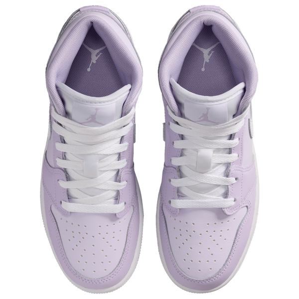 Jordan AJ 1 Mid - Girls' Grade School - White/Purple - Image 4