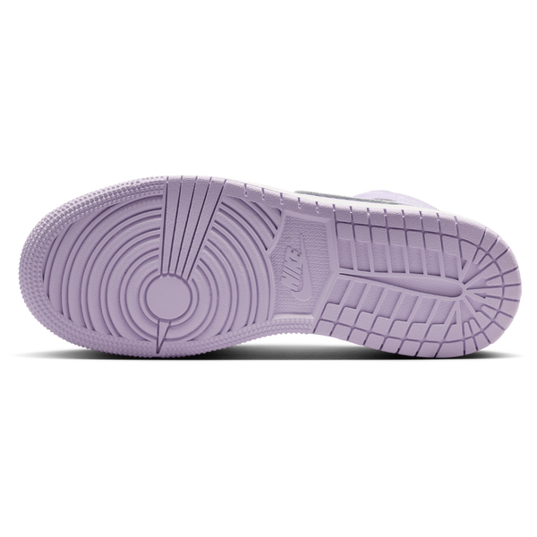 Jordan AJ 1 Mid - Girls' Grade School - White/Purple - Image 5
