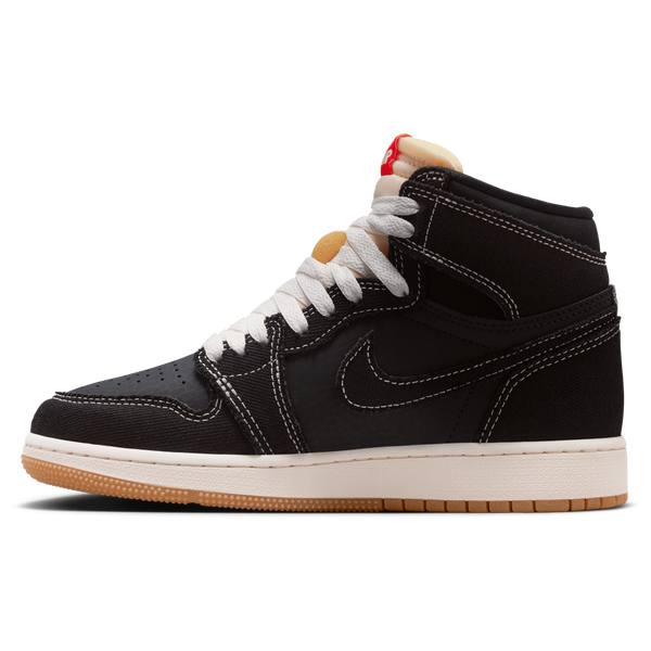Jordan Retro 1 High OG - Boys' Grade School - Black/White/Red - Image 2