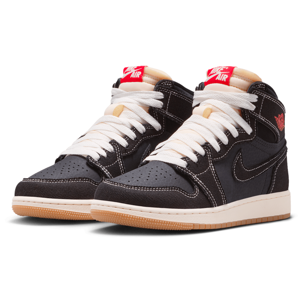 Jordan Retro 1 High OG - Boys' Grade School - Black/White/Red - Image 6