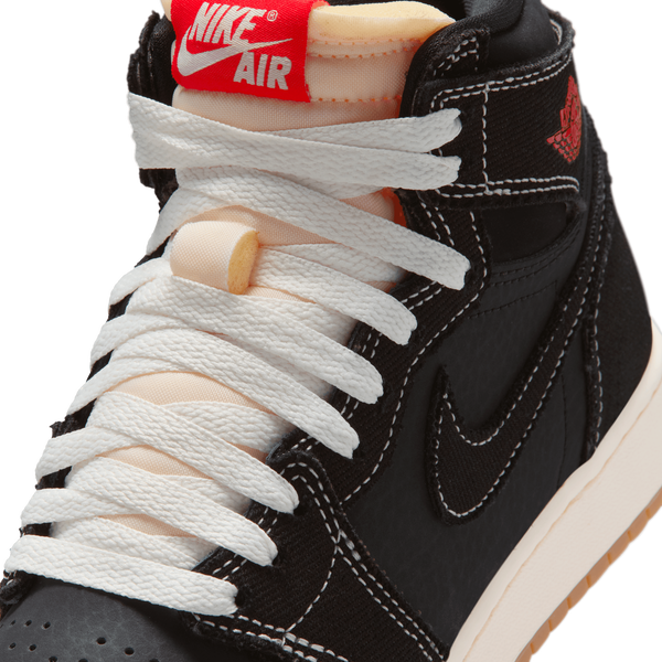 Jordan Retro 1 High OG - Boys' Grade School - Black/White/Red - Image 7