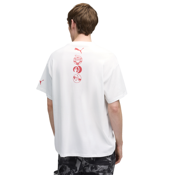 PUMA Hoops X E.T. T-Shirt I - Men's - White/Red - Image 2