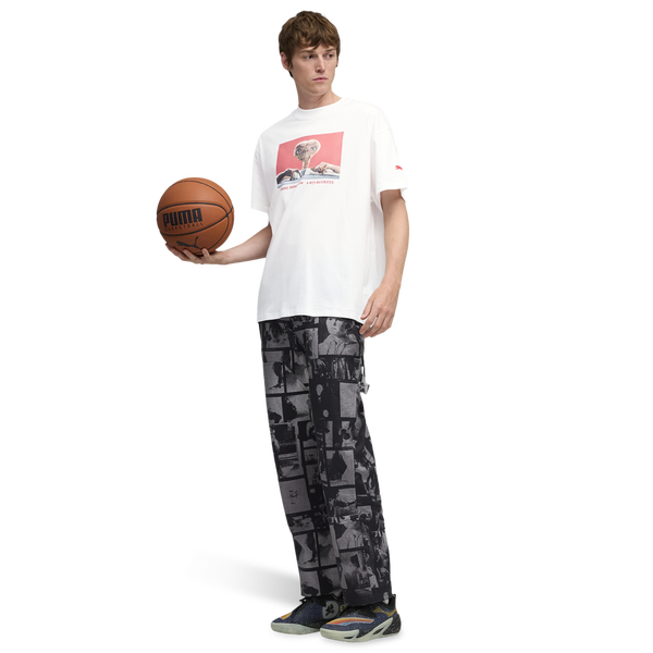 PUMA Hoops X E.T. T-Shirt I - Men's - White/Red - Image 5
