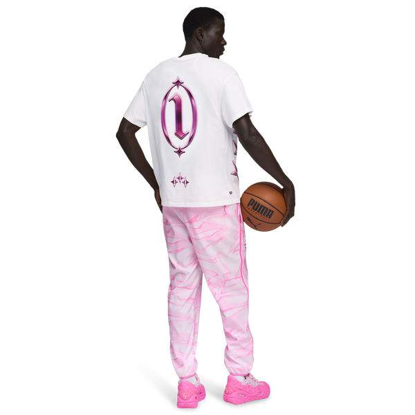 PUMA Lafrance Pink Heem T-Shirt - Men's - Puma White - Image 5