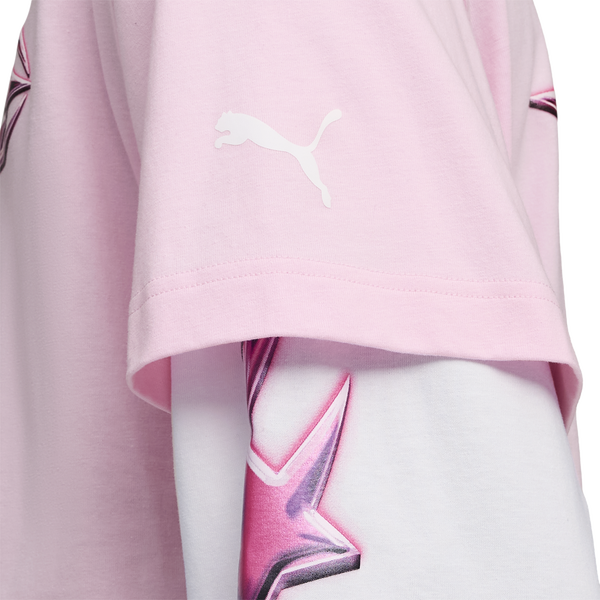 PUMA Lafrance Pink Heem Long Sleeve Tee - Men's - Puma White/Pale Pink - Image 4