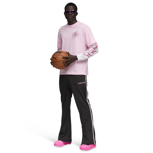 PUMA Lafrance Pink Heem Long Sleeve Tee - Men's - Puma White/Pale Pink - Image 5