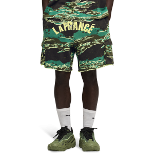 PUMA LaFrance Supply Terry Shorts - Men's - Green Terrain Aop/White