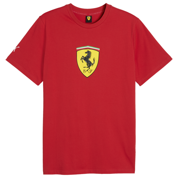PUMA Ferrari Colored Shield Tee - Men's - Rosso Corsa