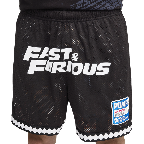 PUMA x Fast & Furious Reversible Mesh 6" Shorts - Men's - Black/Multi - Image 3