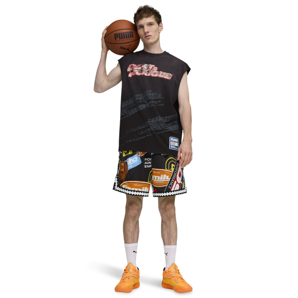PUMA x Fast & Furious Reversible Mesh 6" Shorts - Men's - Black/Multi - Image 5
