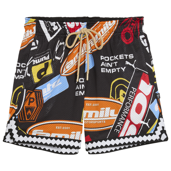 PUMA x Fast & Furious Reversible Mesh 6" Shorts - Men's - Black/Multi - Image 6