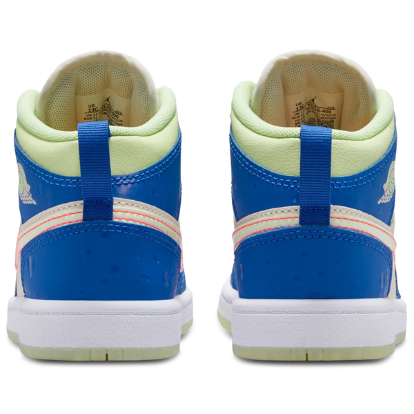Jordan AJ 1 Mid SE - Boys' Preschool - Blue/Tan/Volt - Image 3