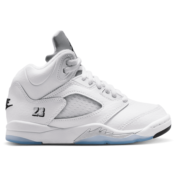 Jordan Retro 5 - Boys' Preschool - White/Silver/Black