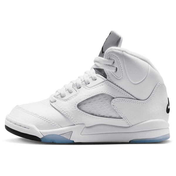 Jordan Retro 5 - Boys' Preschool - White/Silver/Black - Image 2