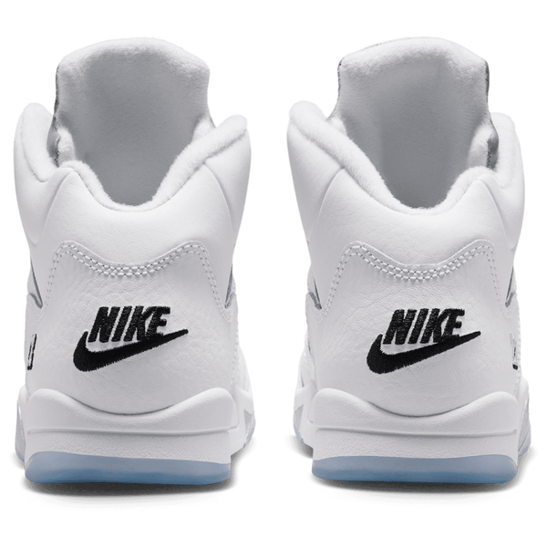 Jordan Retro 5 - Boys' Preschool - White/Silver/Black - Image 3