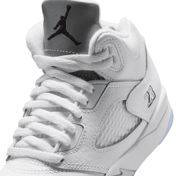 Jordan Retro 5 - Boys' Preschool - White/Silver/Black - Image 7