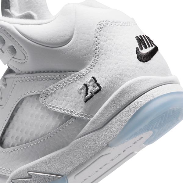 Jordan Retro 5 - Boys' Preschool - White/Silver/Black - Image 8