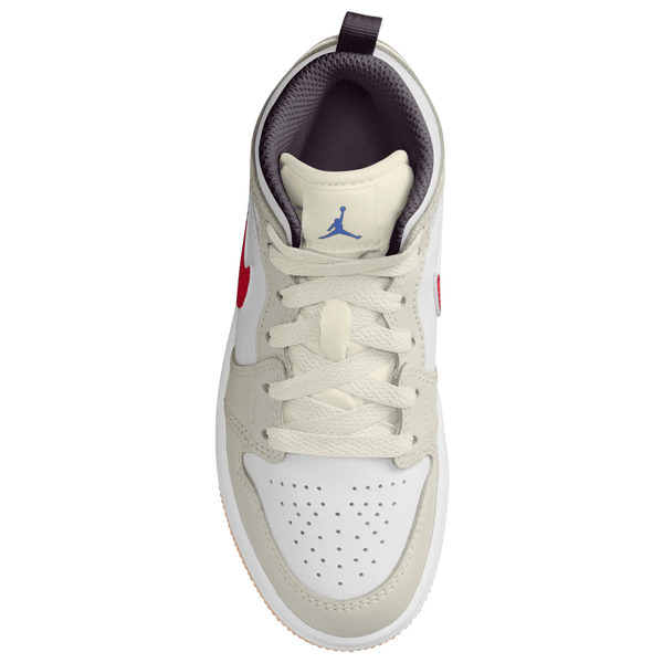 Jordan AJ 1 Mid - Boys' Preschool - White/Sail/Phantom - Image 3